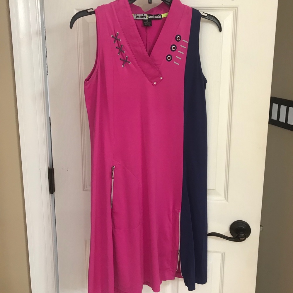 Jamie Sadock golf dress, XS fuschia/navy